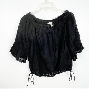 Rebecca Taylor Off Shoulder Top Embroidered